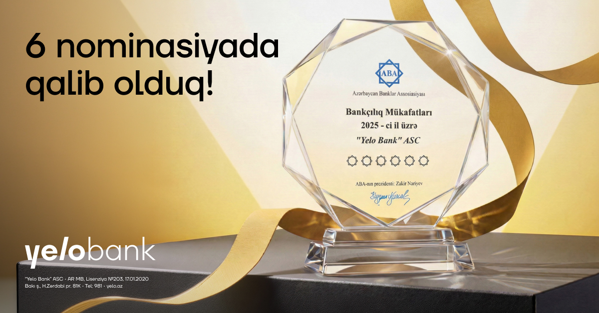Yelo Bank 6 nominasiya üzrə qalib seçildi