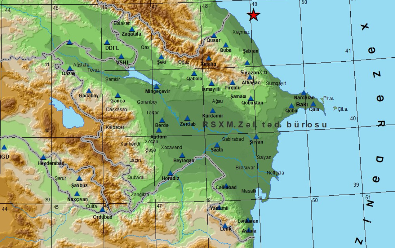 Xəzərdə zəlzələ oldu