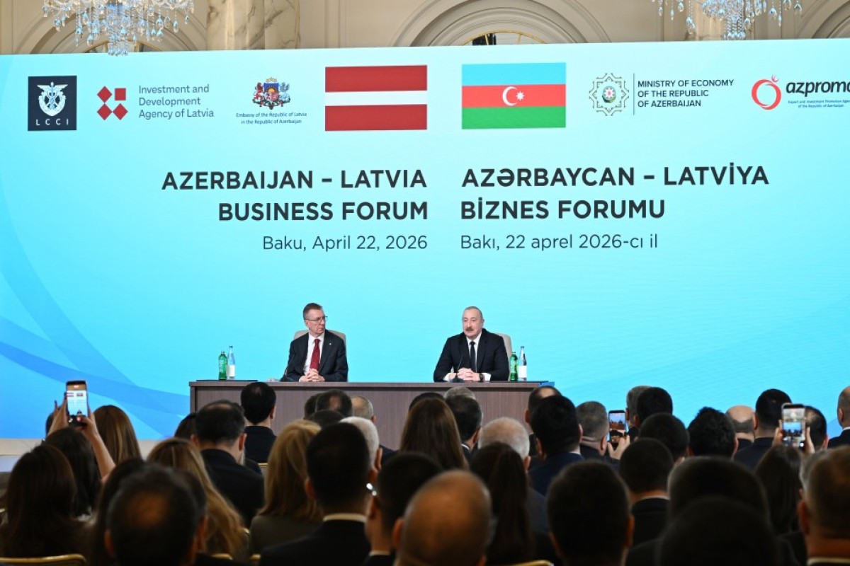 Bakıda Azərbaycan-Latviya biznes forumu keçirilib - FOTOLAR