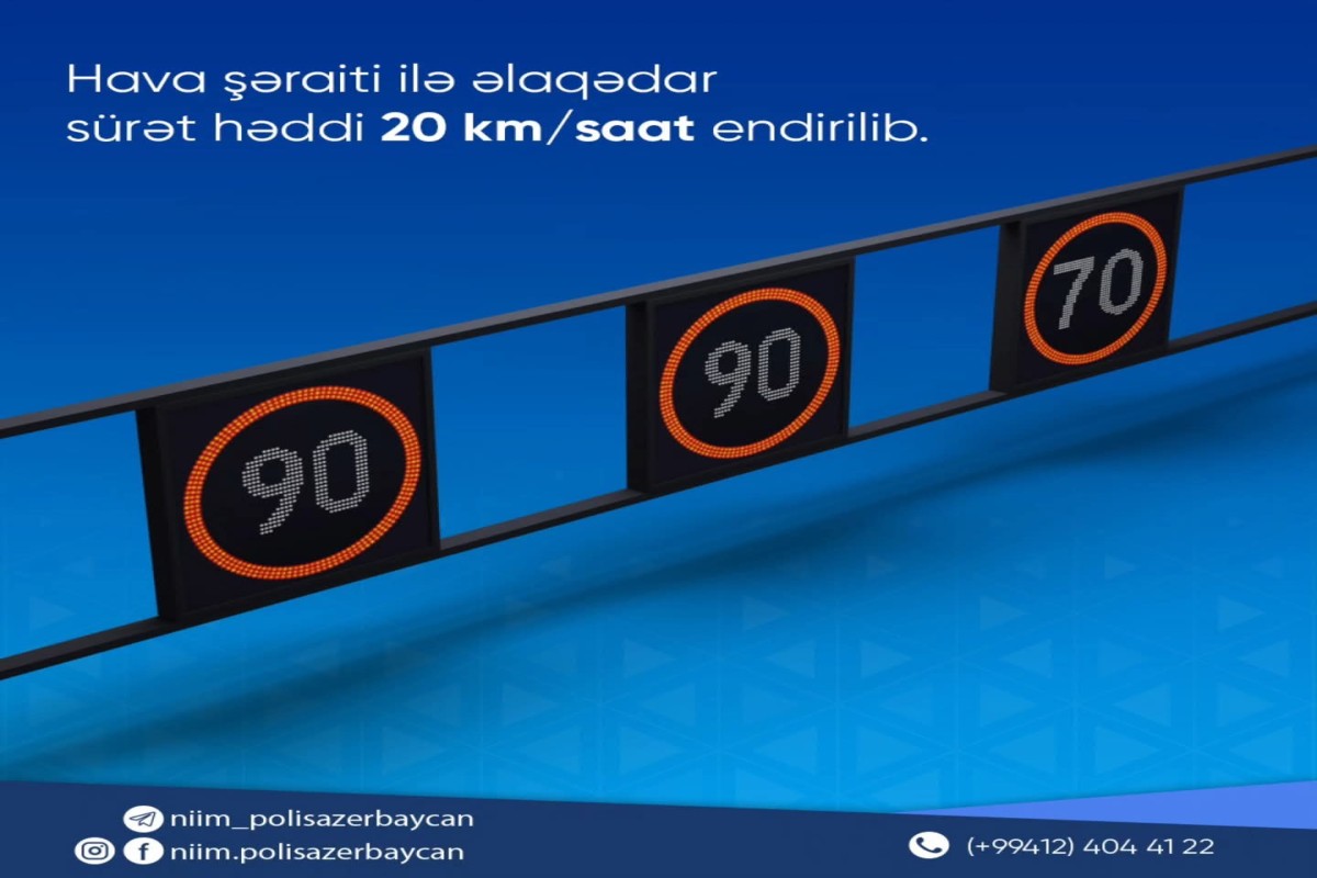 Bu yolda sürət həddi endirildi