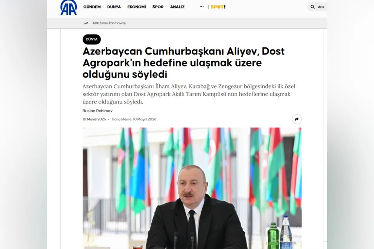 Xarici media İlham Əliyevin Zəngilandakı çıxışına geniş yer ayırdı