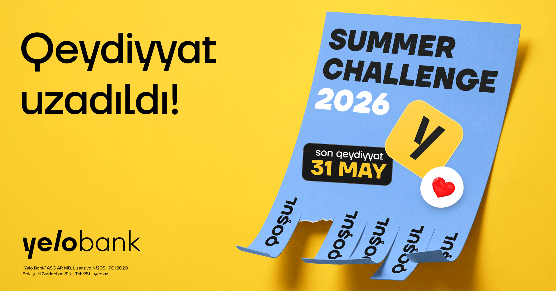 Summer challenge 2026 - qeydiyyat uzadıldı!