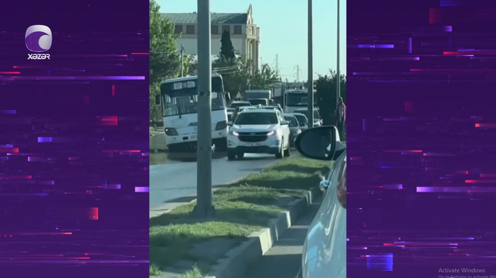 Bu yolda sürücülər böyük çuxura düşür - VİDEO