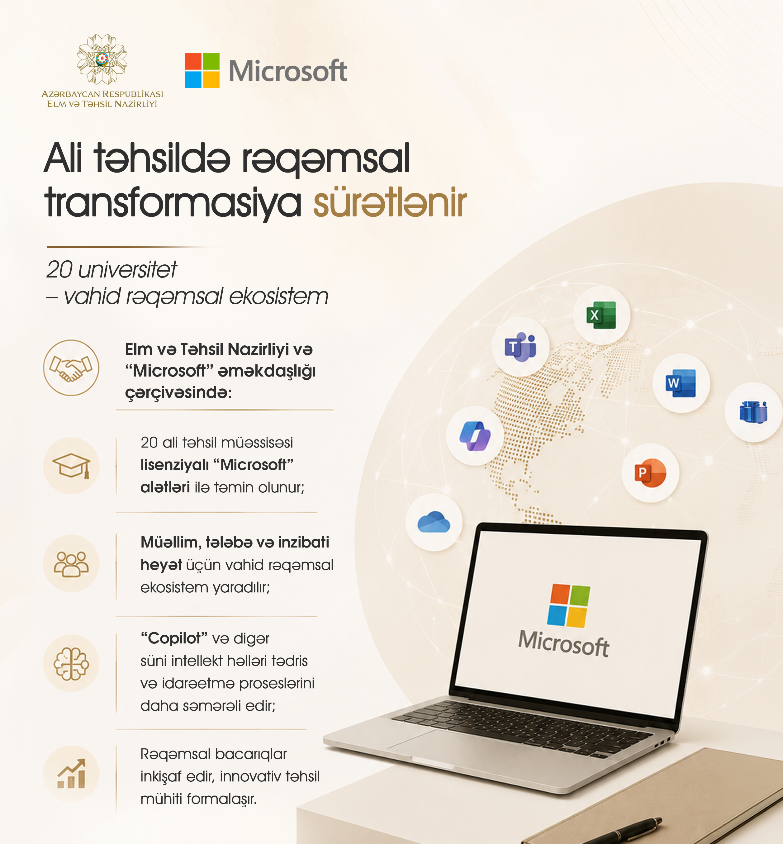 Elm və Təhsil Nazirliyi “Microsoft”la əməkdaşlığı genişləndirir