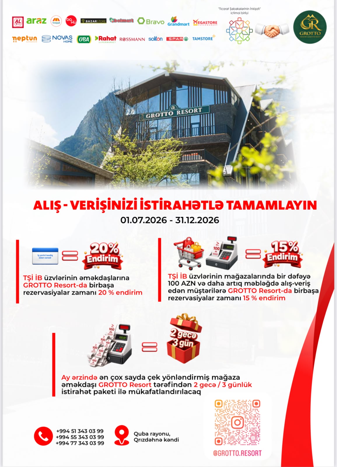 “Ticarət Şəbəkələrinin İnkişafı” İctimai Birliyi və GROTTO Resort Azərbaycanda unikal əməkdaşlığa başlayır