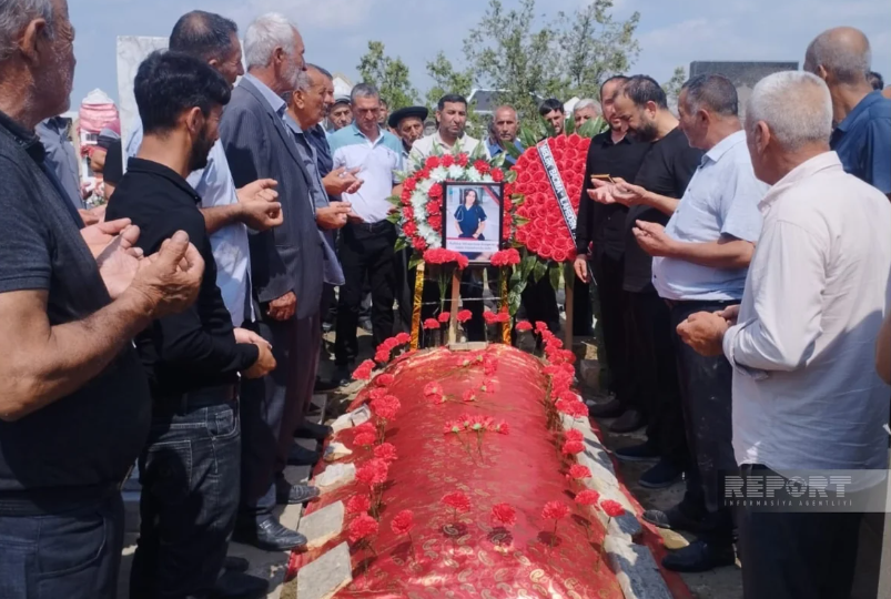 Xarkovda ölən tələbə Kürdəmirdə dəfn edildi - FOTOLAR