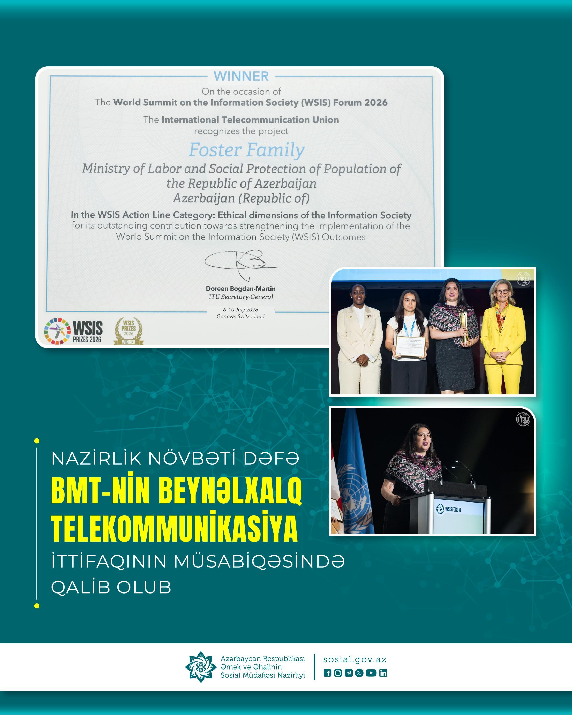 ƏƏSMN-in rəqəmsal layihəsi beynəlxalq mükafata layiq görüldü