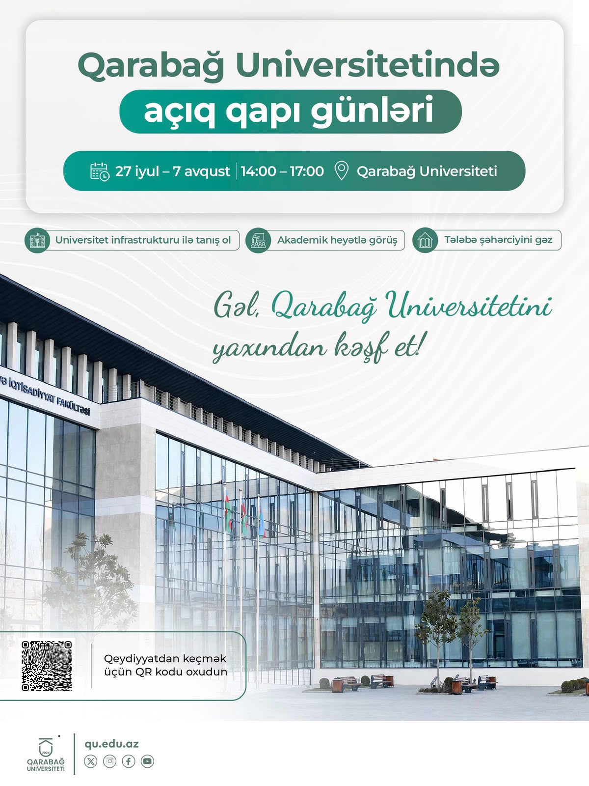 Qarabağ Universiteti abituriyentlər üçün “Açıq qapı günləri” keçirəcək
