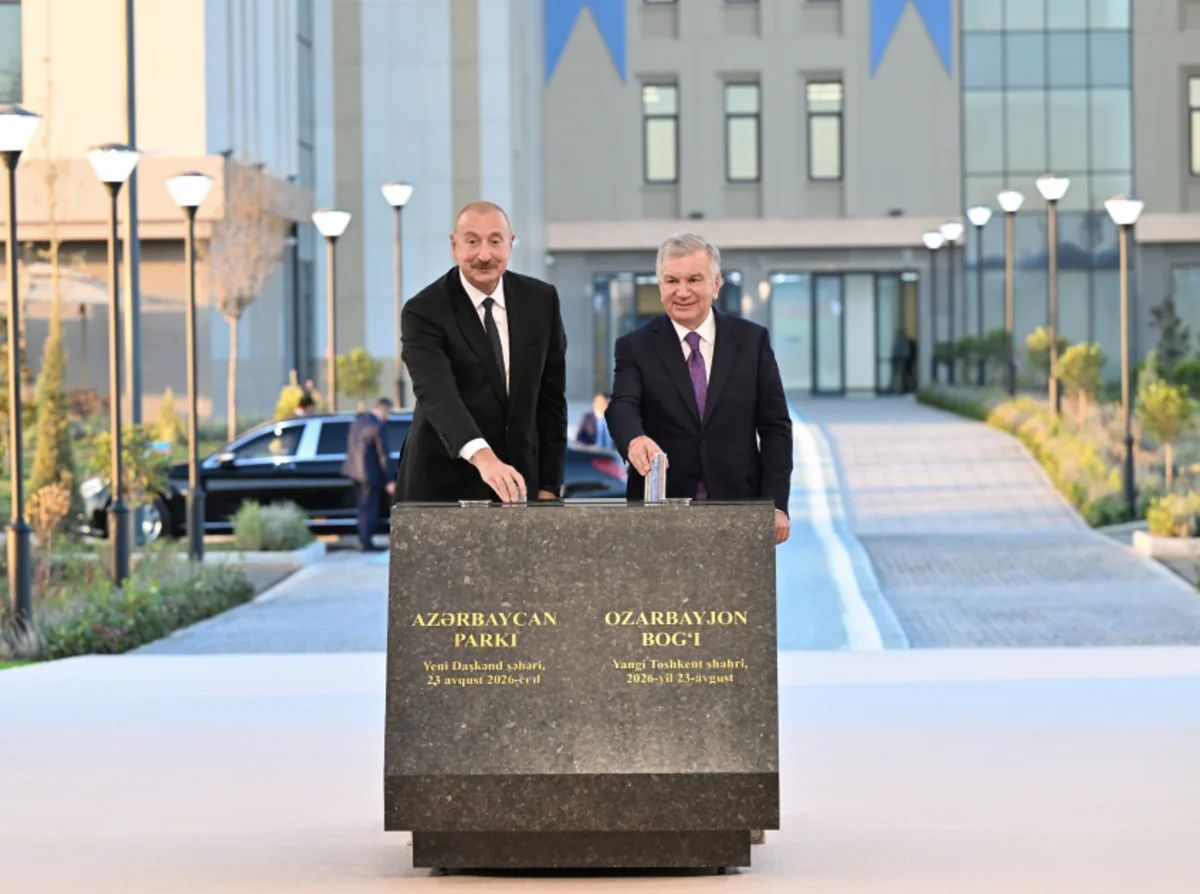 Yeni Daşkənd şəhərində "Azərbaycan" parkının təməli qoyulub - FOTOLAR