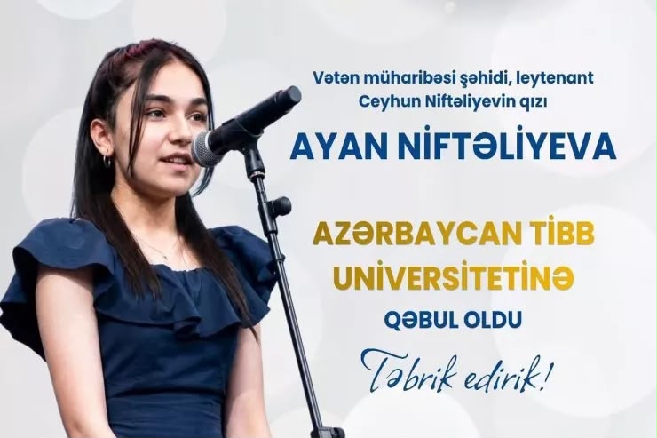 Şəhid qızının uğuru: 676 balla Tibb Universitetinə qəbul oldu
