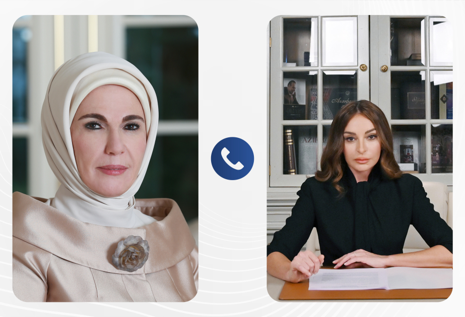 Əminə Ərdoğan Mehriban Əliyevanı təbrik etdi