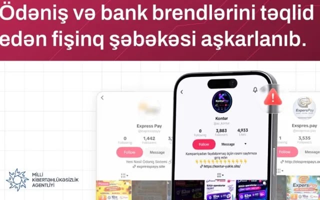 Ödəniş sistemlərini təqlid edən saxta saytlar və hesablar aşkarlandı - XƏBƏRDARLIQ
