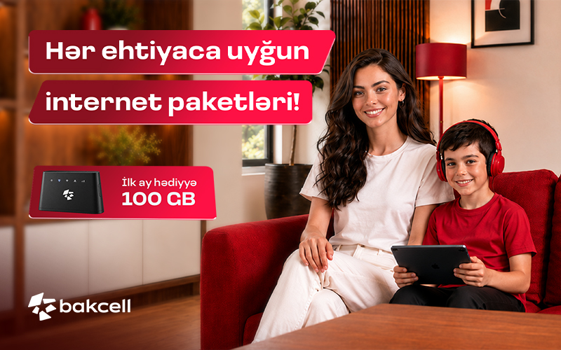 Bakcell-dən Wi-Fi modemi alın, ilk abunəliyiniz pulsuz olsun