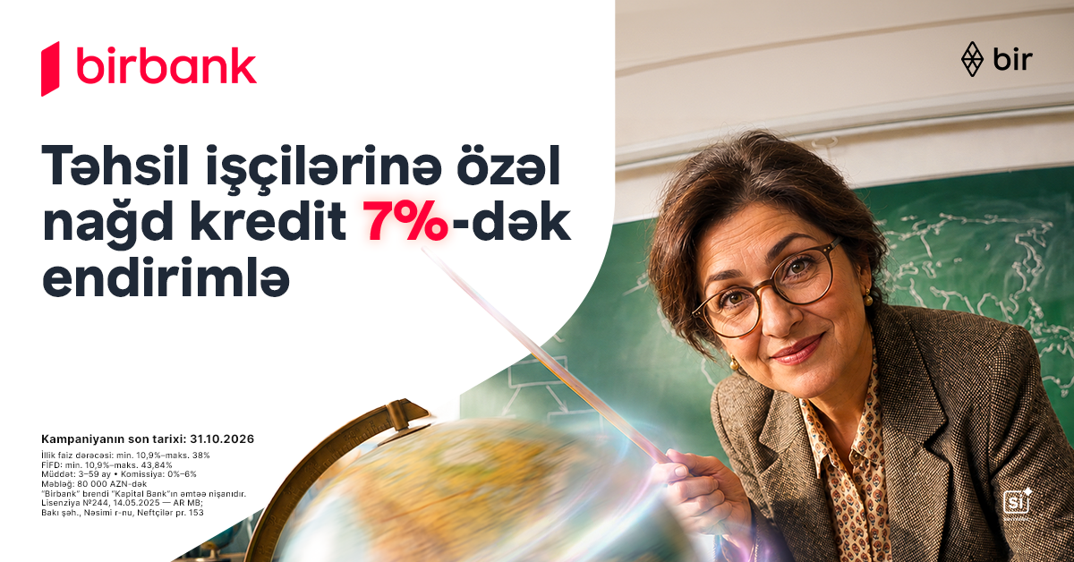 Təhsil işçilərinə nağd pul kreditində 7%-dək endirim
