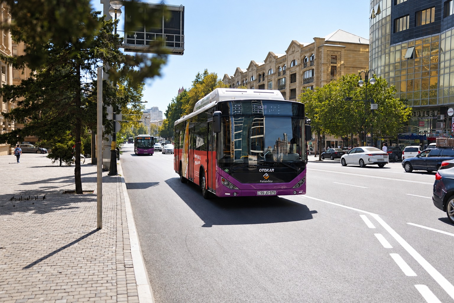 Bakıda daha bir küçədə avtobuslar üçün xüsusi zolaq yaradıldı