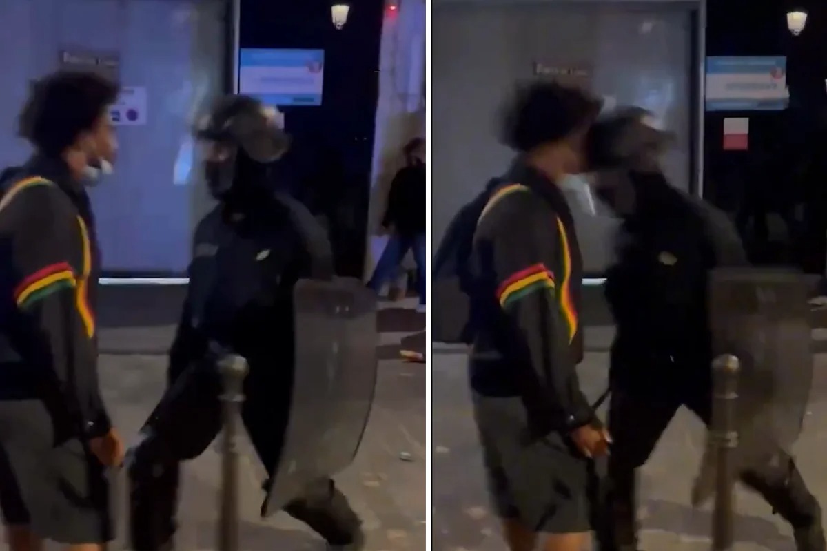 BTQ: Parisdə polis bir kanakı amansızcasına döyüb