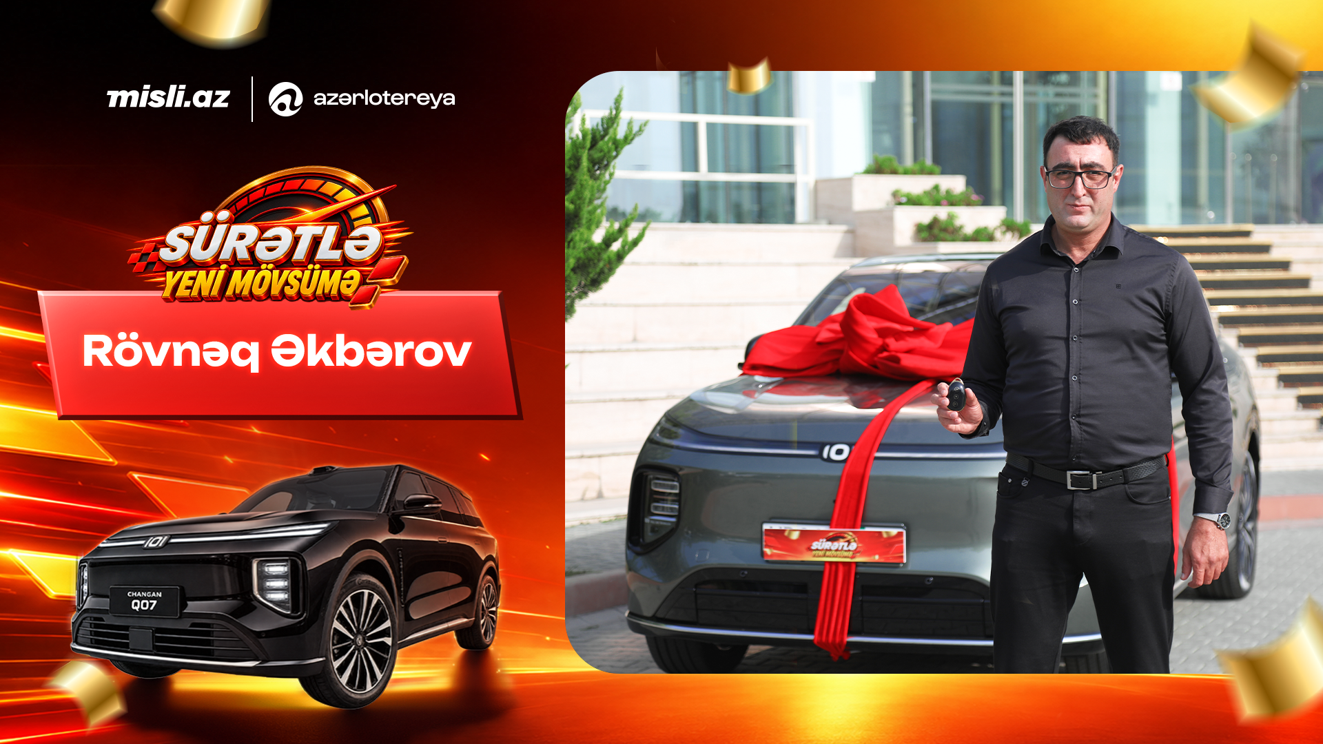 Xəyal etdi, inandı, qazandı — “Sürətlə Yeni Mövsümə” lotereyasının "Changan Q07" qalibi danışdı